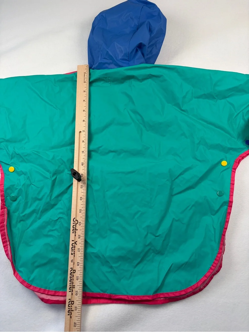 Vtg 90s Gymboree Kids PVC Nylon Colorful Waterproof Rain Poncho Rainbow‎ Tag S/M